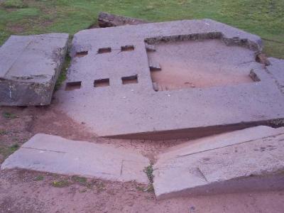 Huge andesite megalithic blocks at Puma Punku