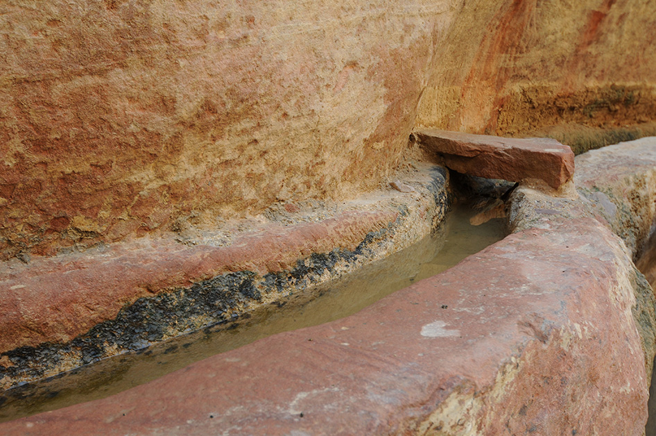 Megalithic water conduits in Petra